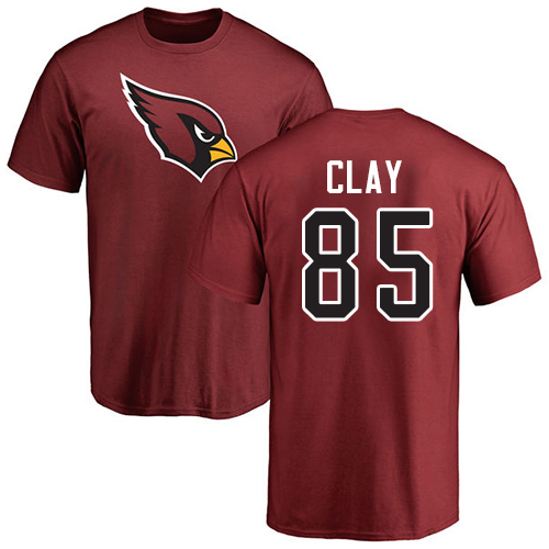 Arizona Cardinals Men Maroon Charles Clay Name And Number Logo NFL Football #85 T Shirt